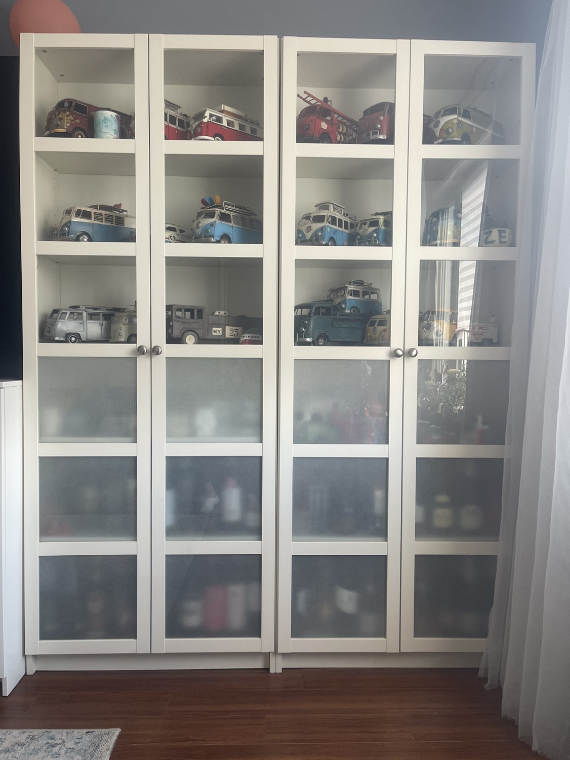 2 White Cabinet with Glass Doors