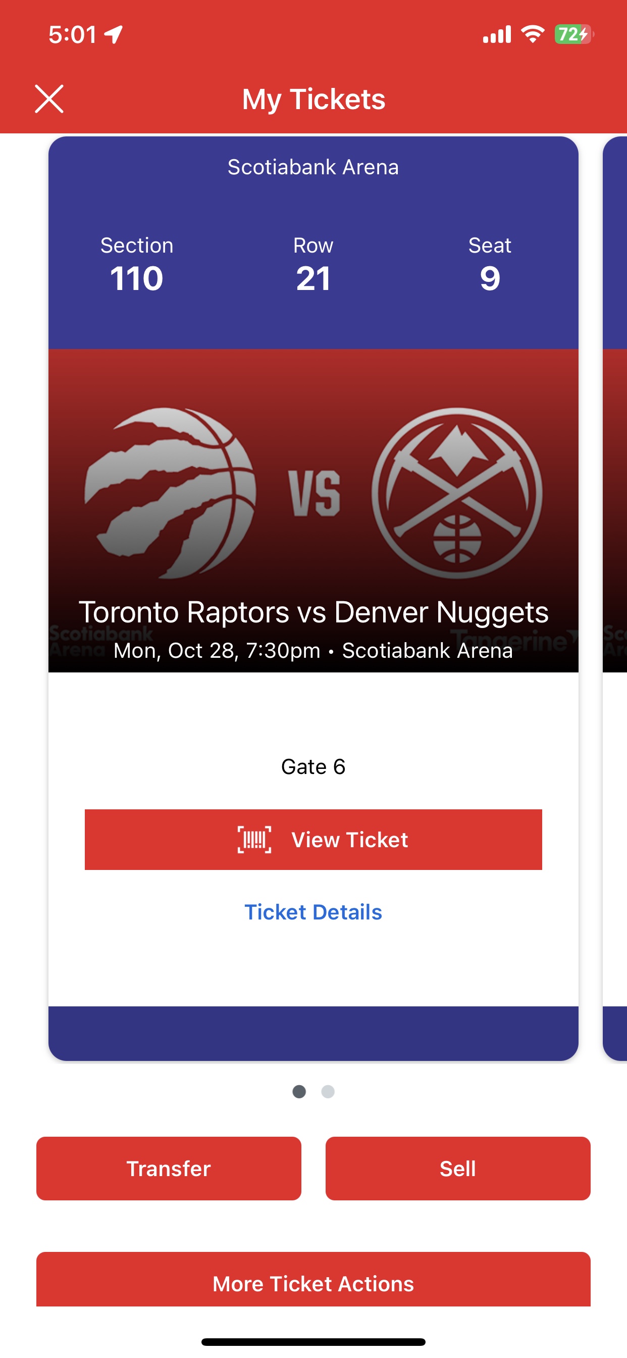 Toronto Raptors vs Denver Nuggets - Oct 28