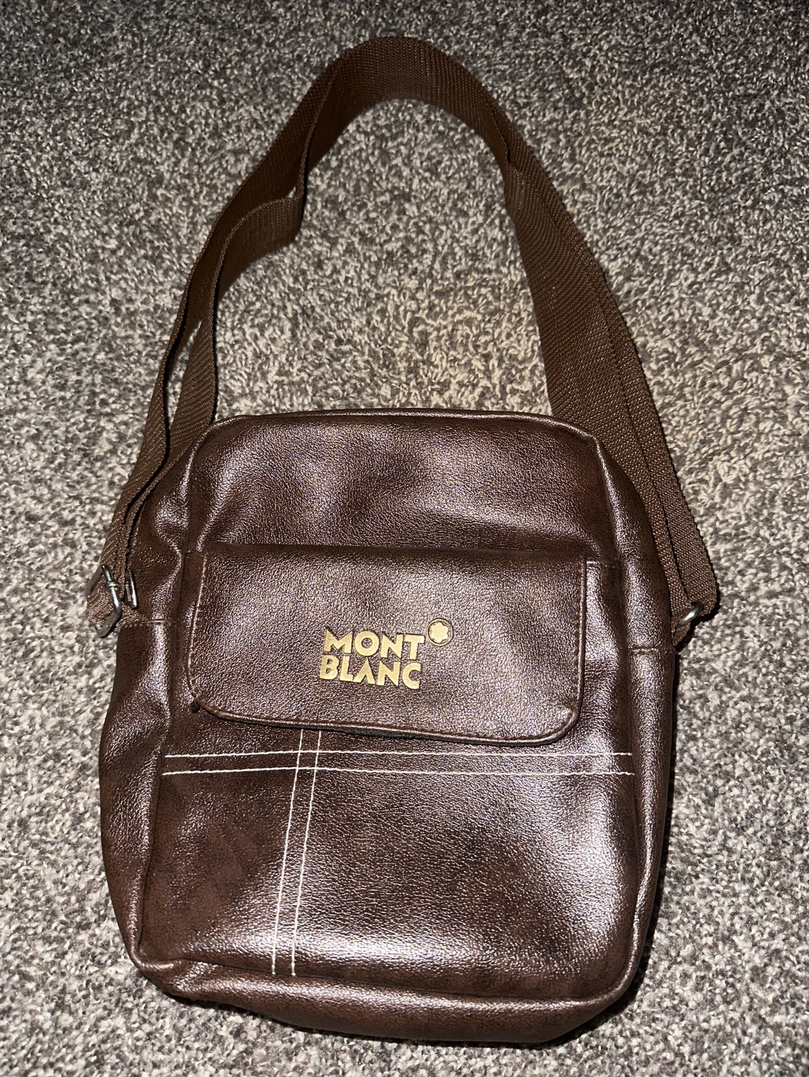 Mont Blanc Brown Leather Crossbody Bag