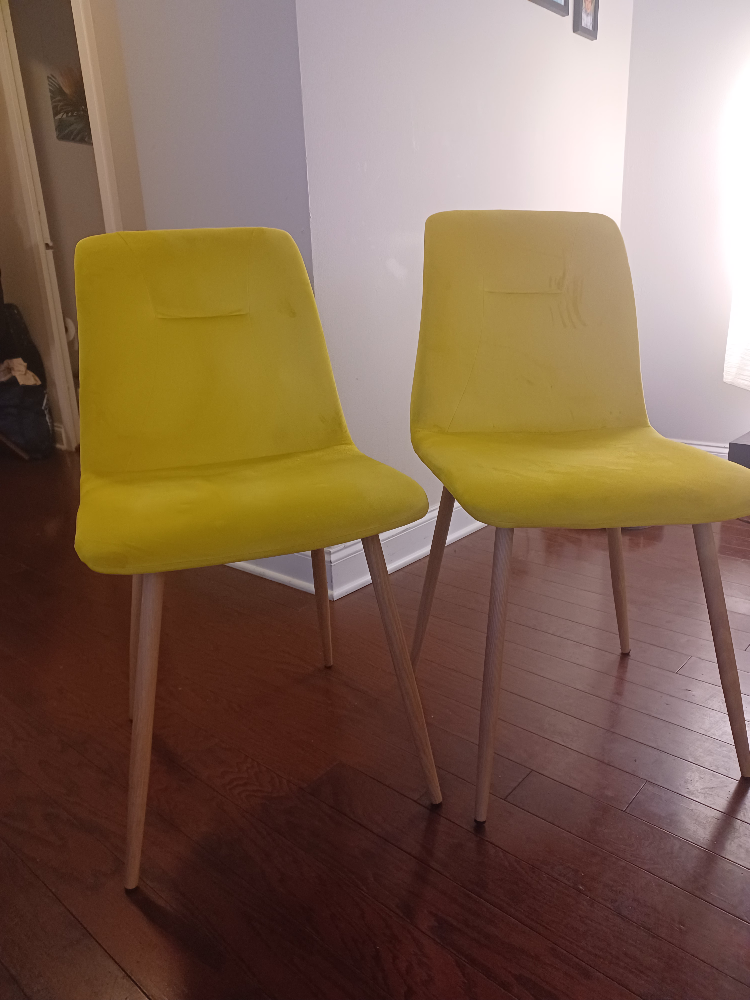 Yellow Velvet Dining Chairs (Set of 2)