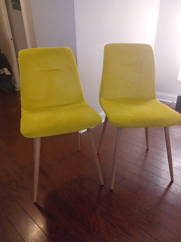 Yellow Velvet Dining Chairs (Set of 2) - photo 2