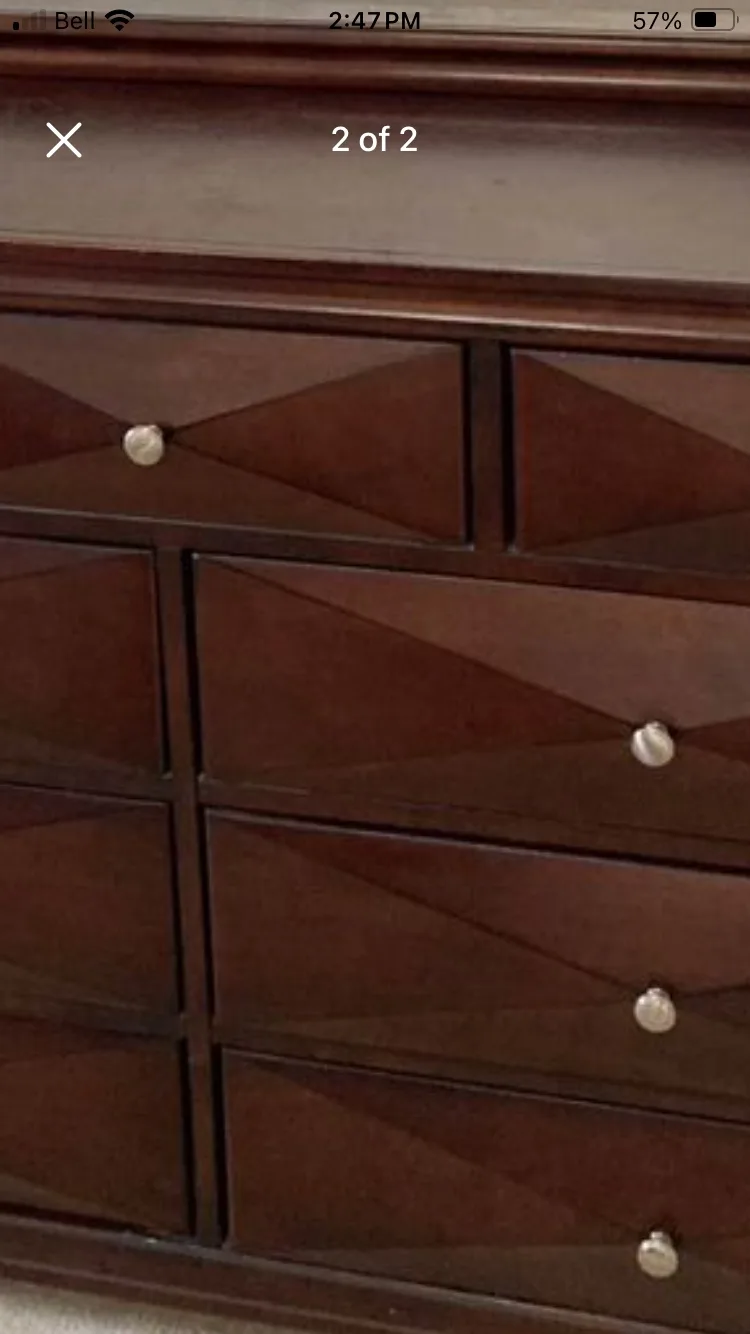 Dark Brown Dresser with Mirror image indicator(3)