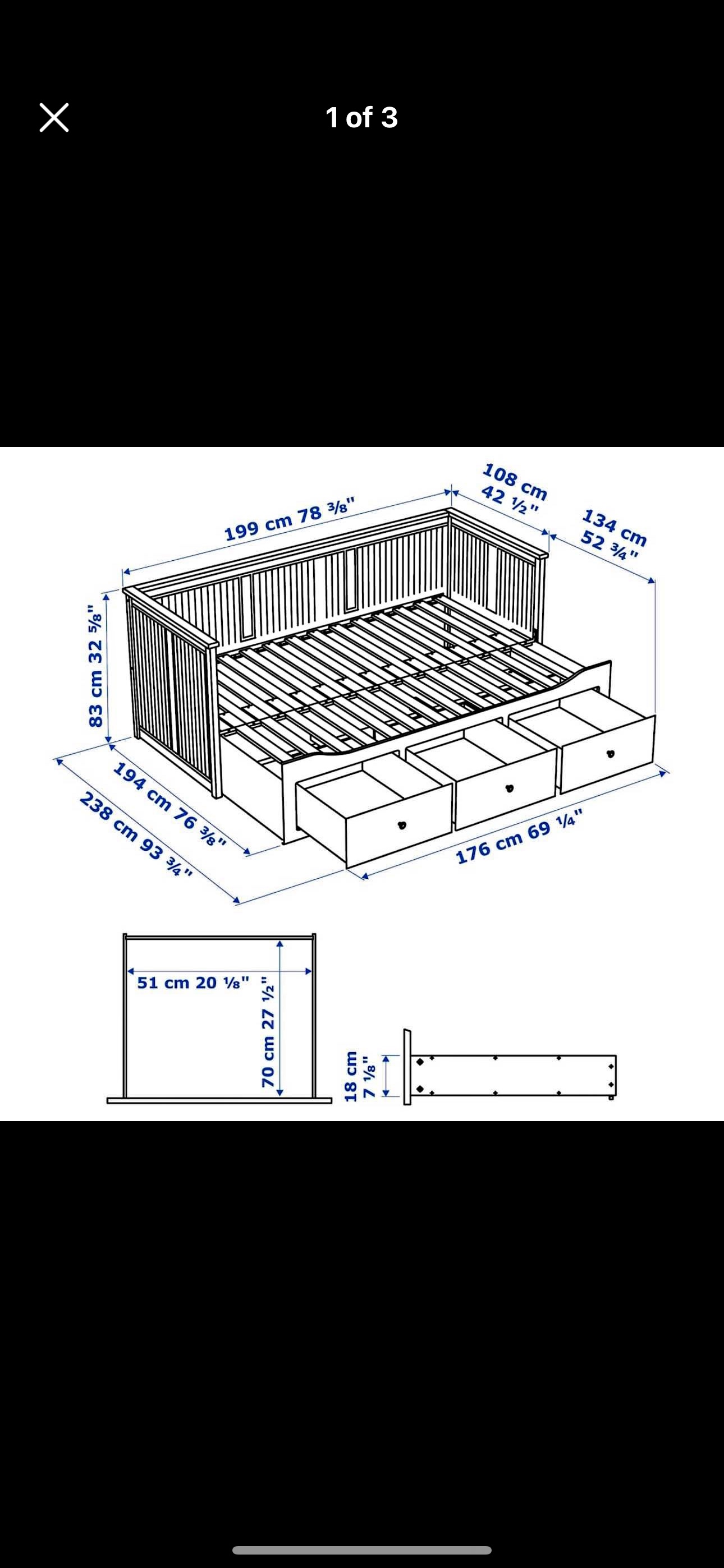 White Daybed with Storage Drawers - photo 3