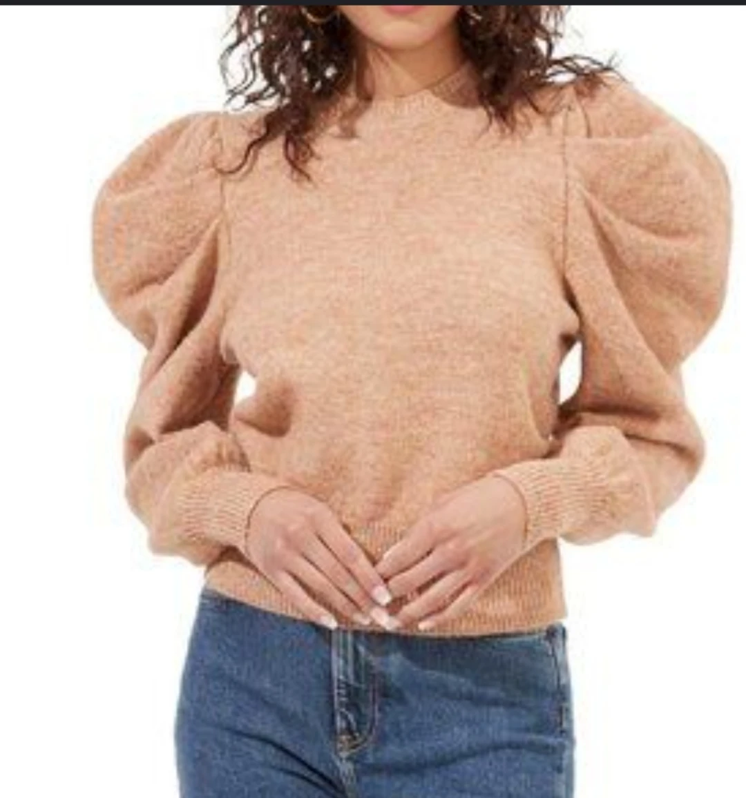 ASTR the Label Knit Sweater puff sleeve