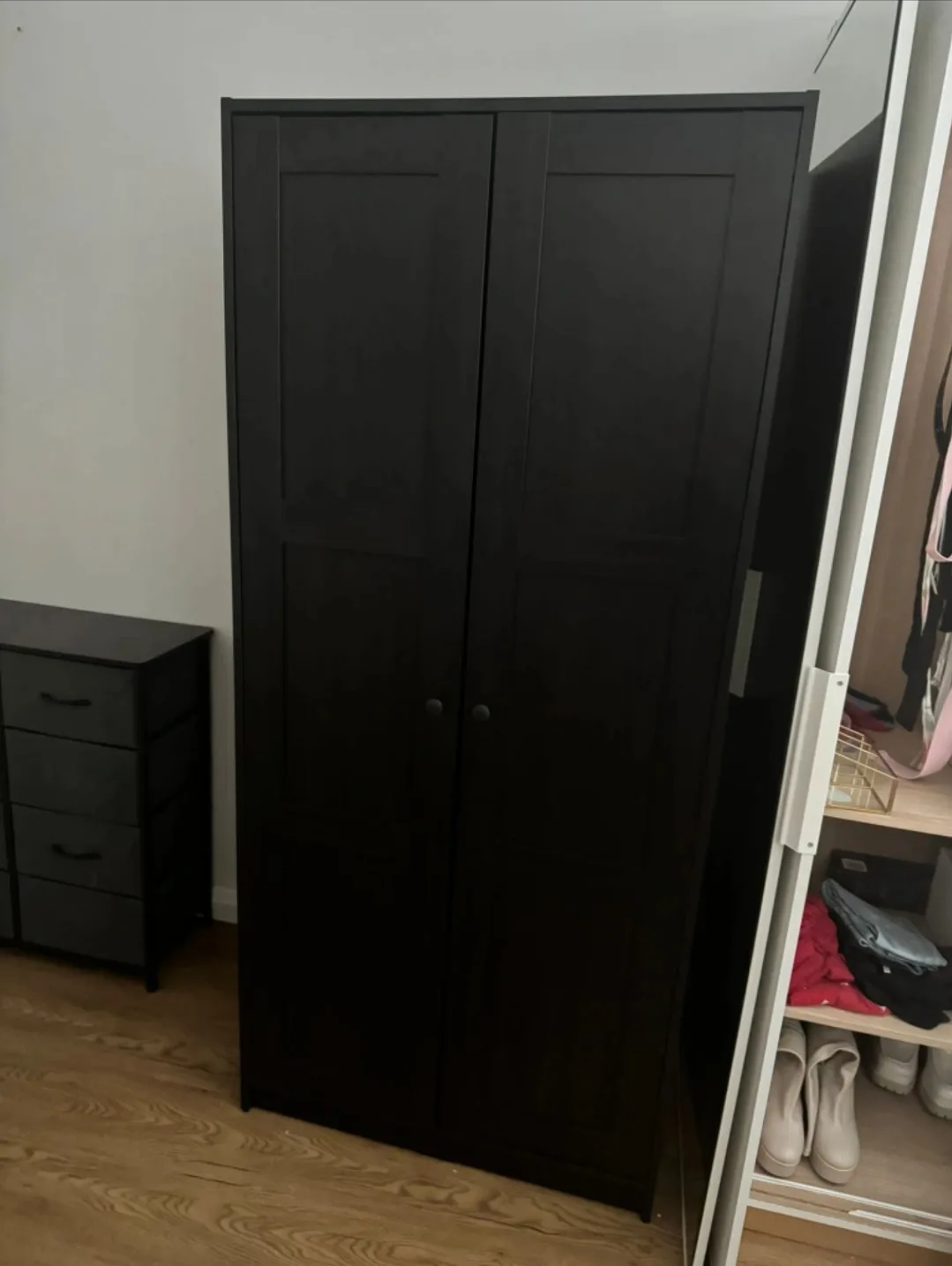 🚪 IKEA RAKKESTAD Wardrobe, 2 Doors, Black-Brown thumbnail