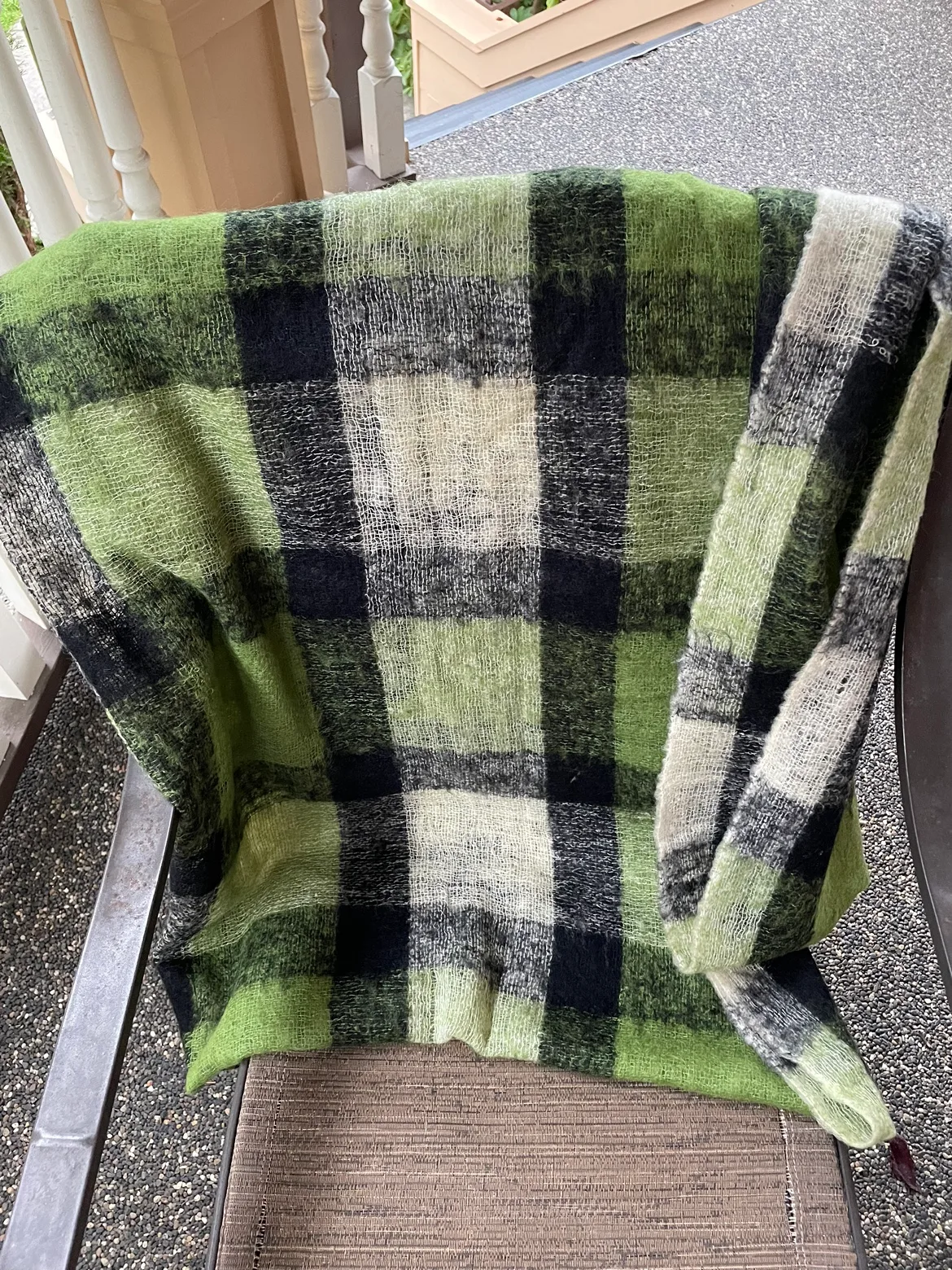 Green and Black Plaid mohair Blanket image indicator(2)