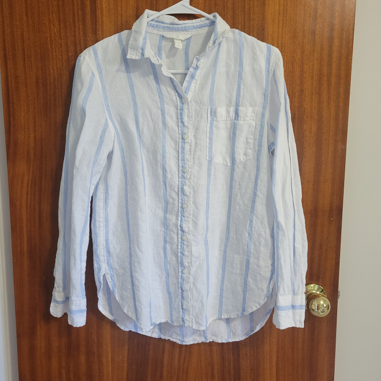 H&M Linen Striped Button-Down Shirt - photo 3