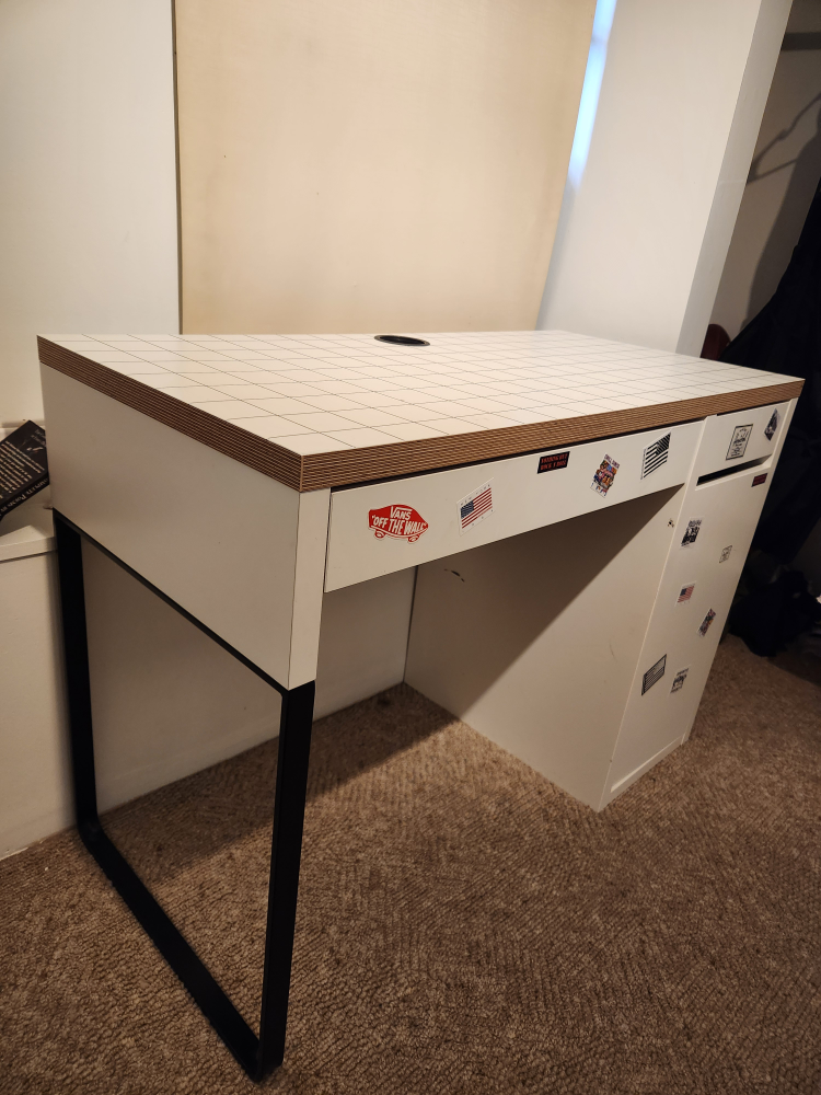 IKEA White Desk with Black Legs - photo 2