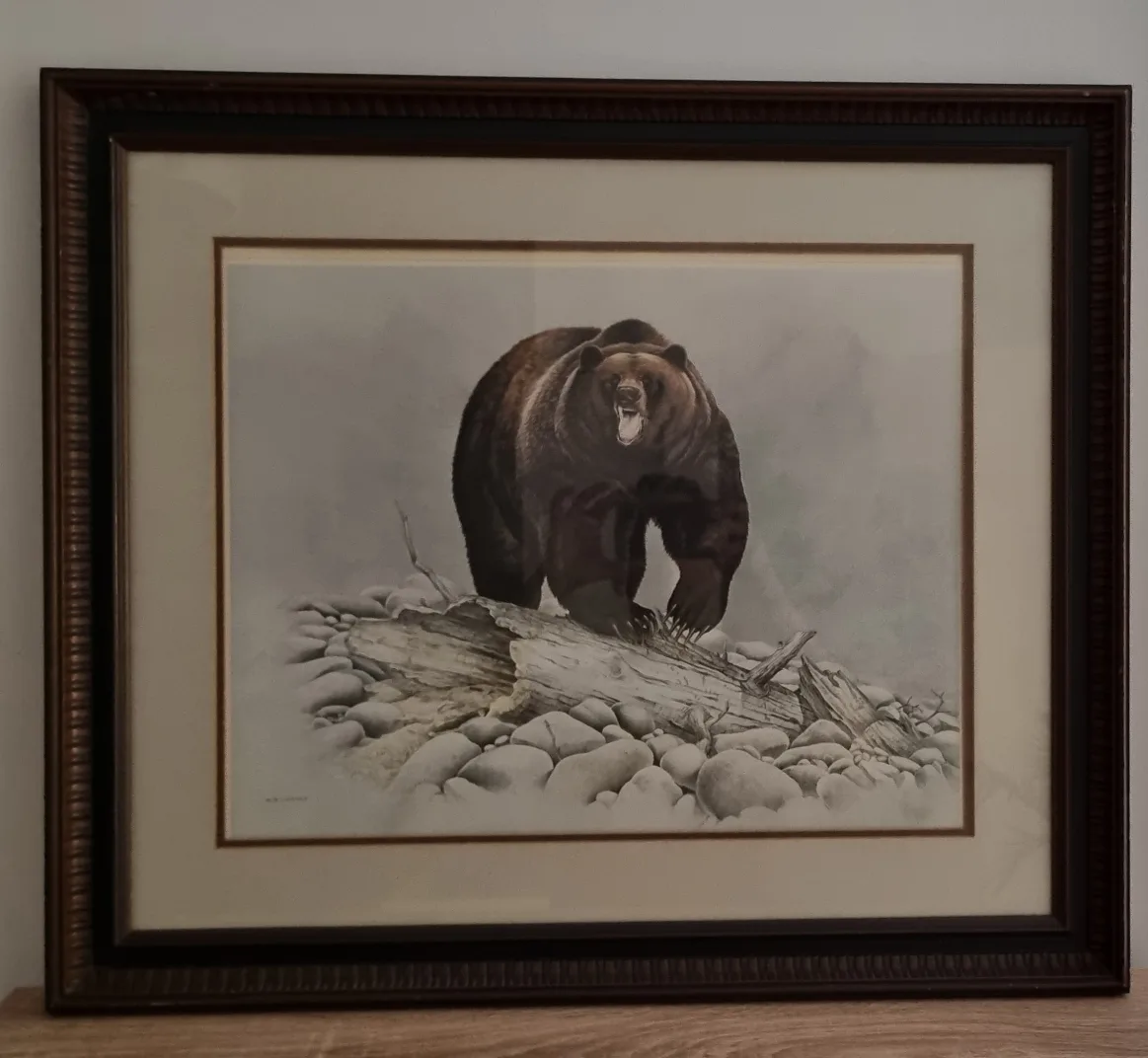 Framed Grizzly Bear Print by Glen Loates image indicator(2)