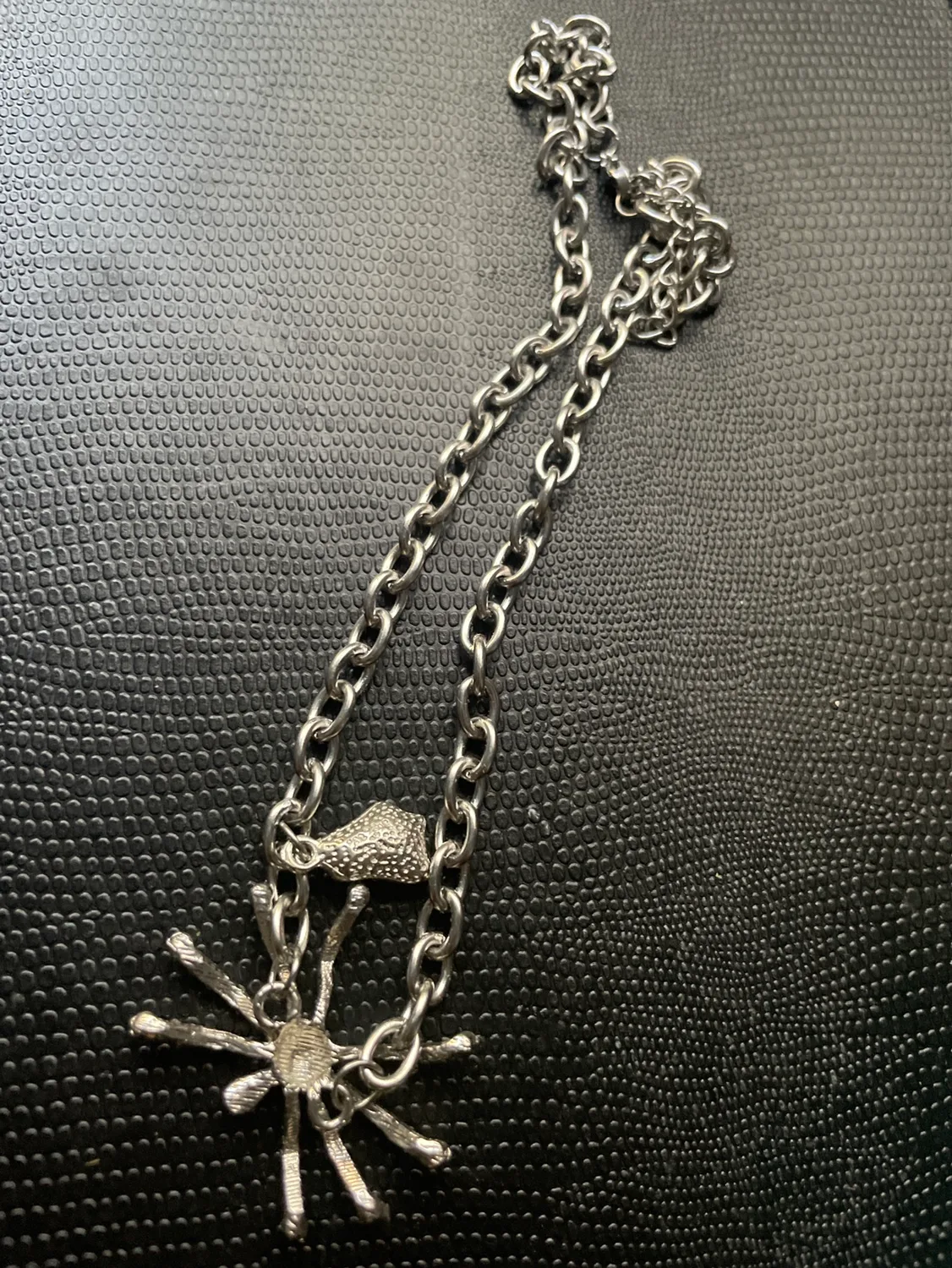Silver Spider Necklace with Red Stone Charm image indicator(3)
