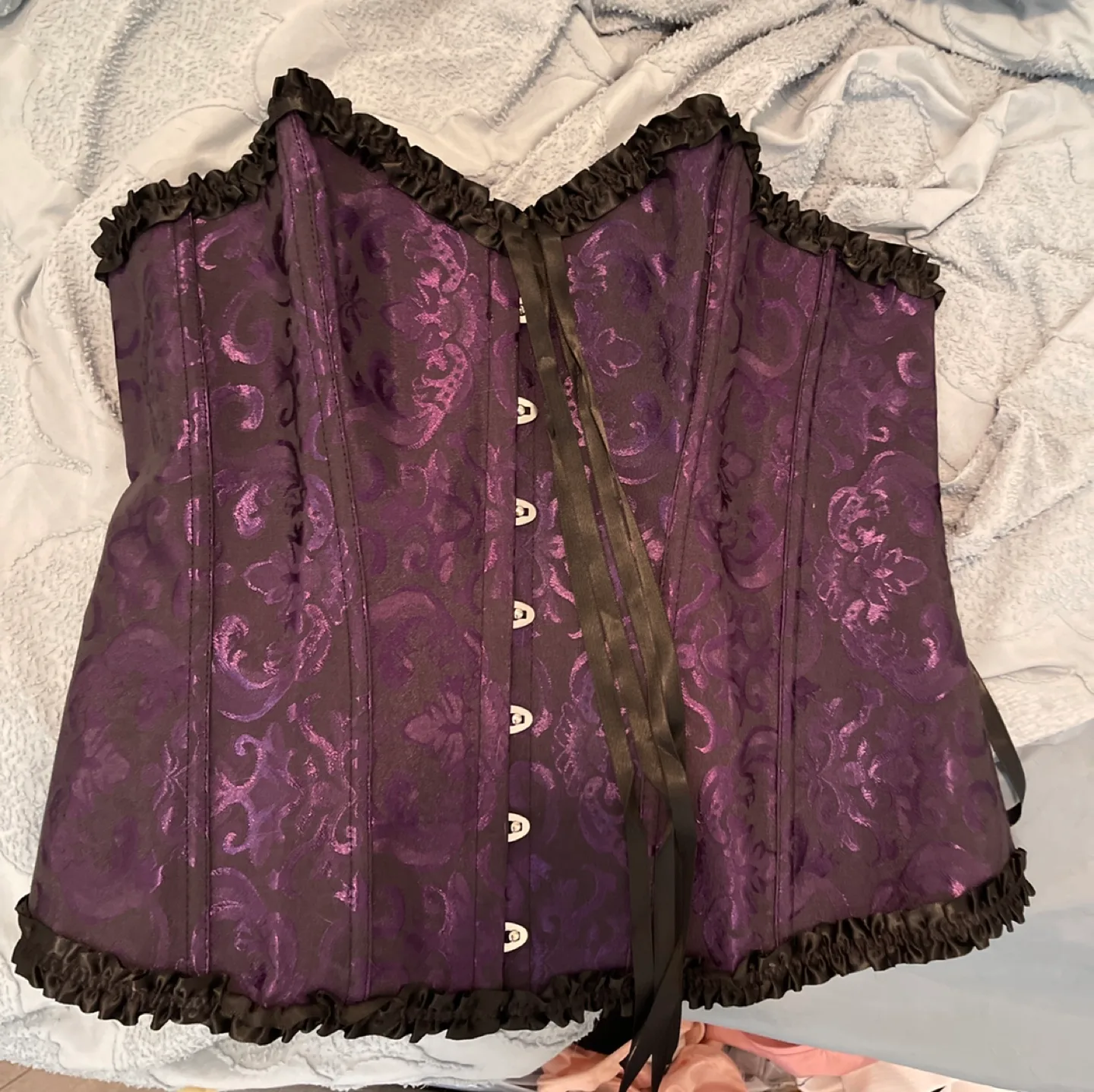 NEW Curveplus Purple Brocade Corset image indicator(2)