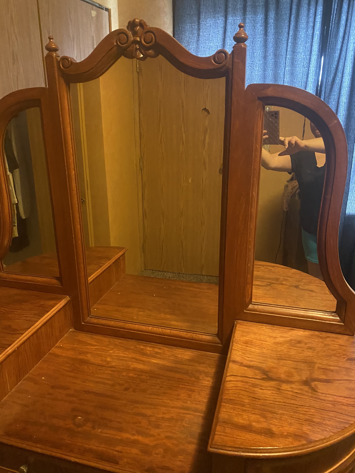 Antique makeup vanity.