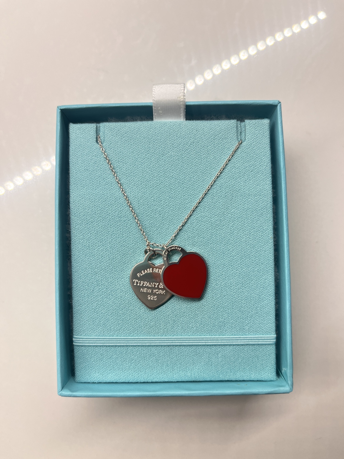 Tiffany double heart necklace