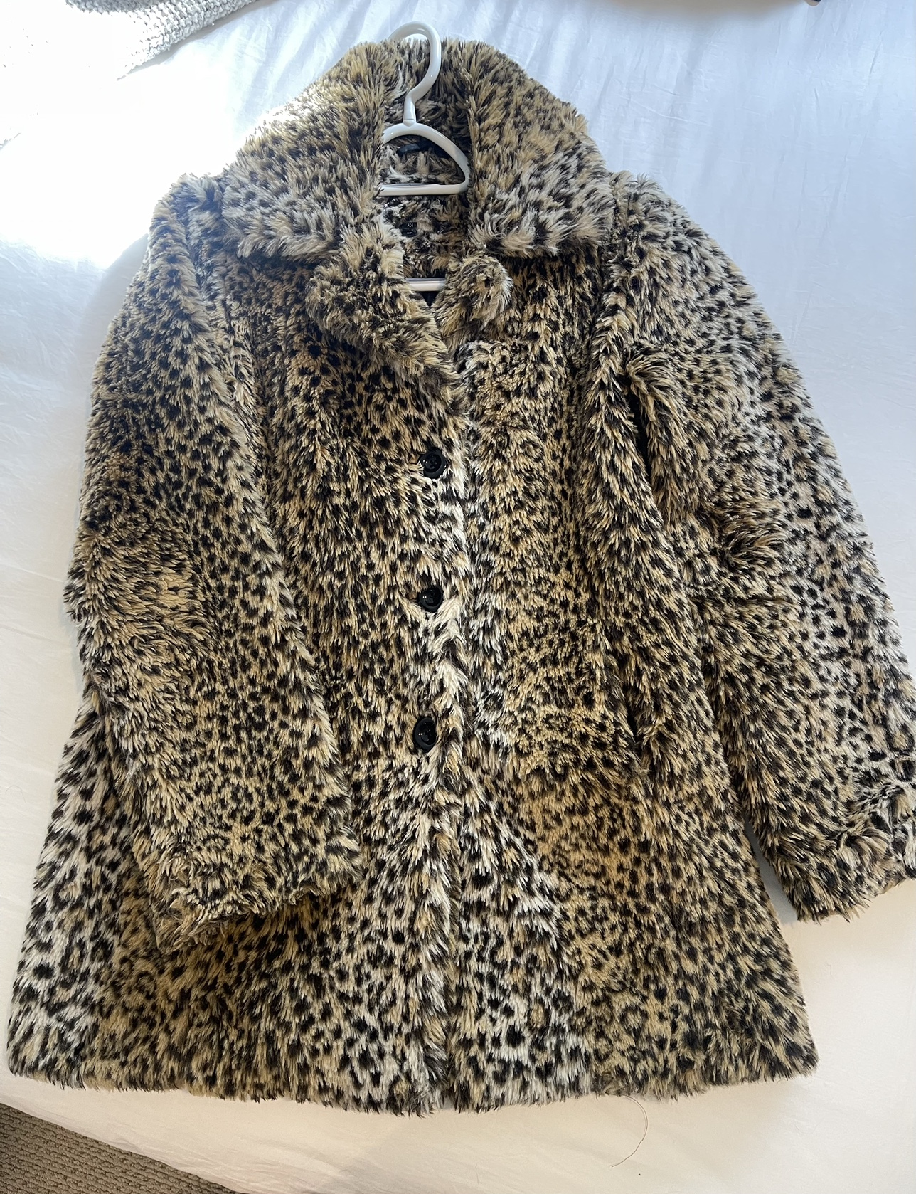 Leopard Print Faux Fur Coat