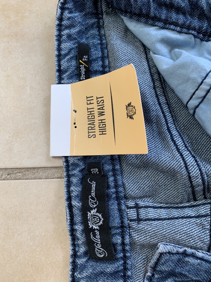 Yellow High Waisted Straight Leg Jeans - photo 3
