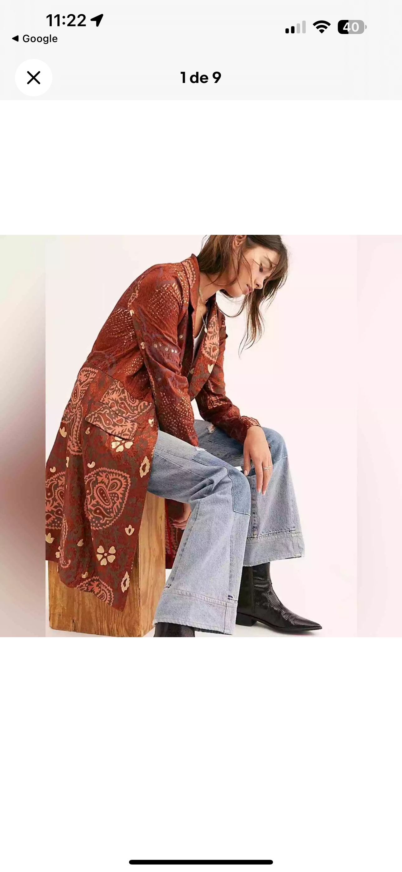 Free People Printed Longline Jacket