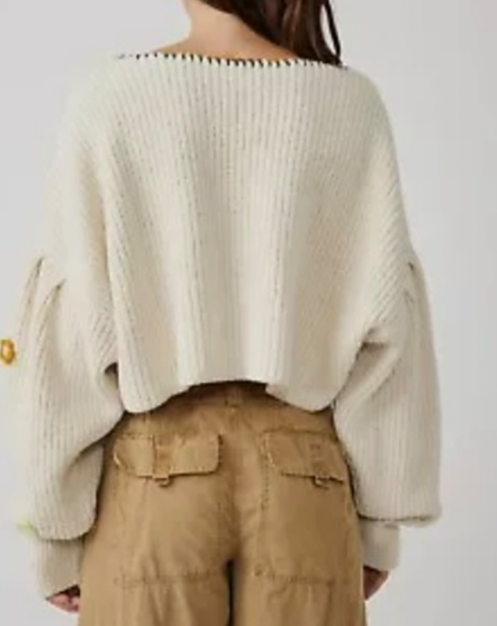 Free People Crochet Patchwork Sweater Pullover - photo 3
