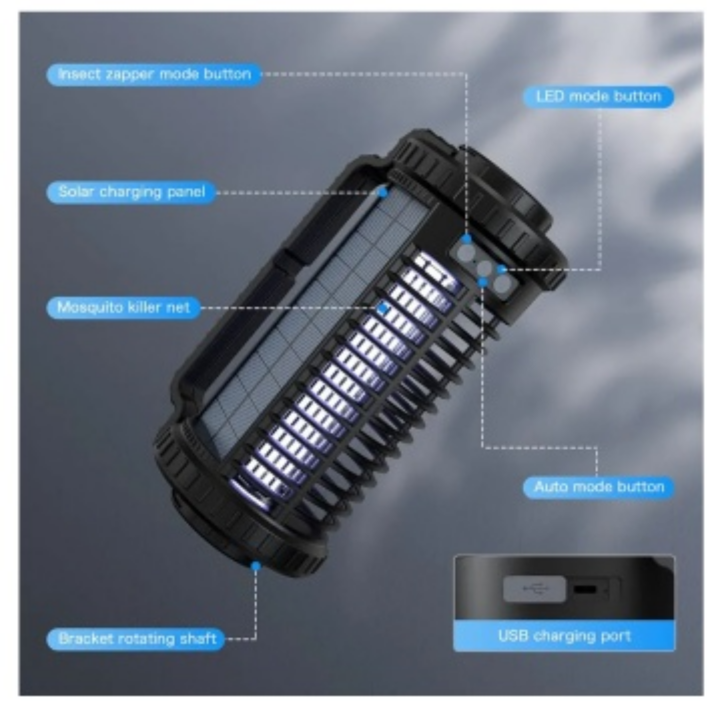 Solar Bug Zapper Lantern - photo 3