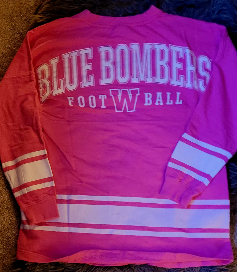 Pink Winnipeg Blue Bombers Football Long Sleeve Shirt