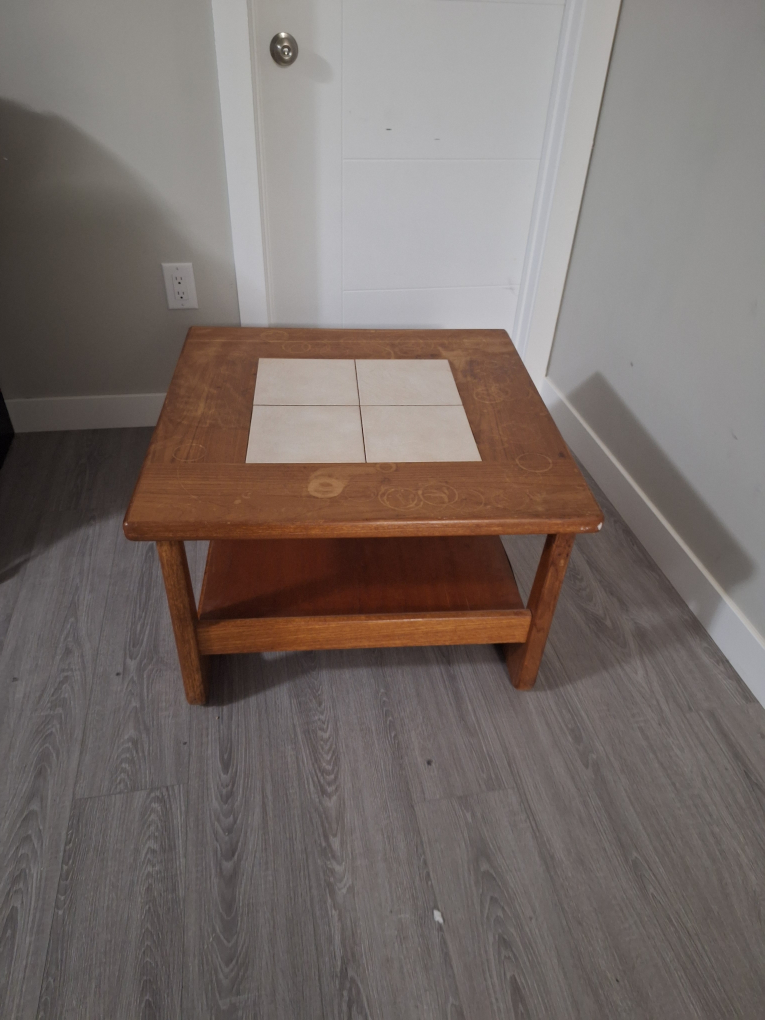 Mid-Century Coffee Table with Tile Top