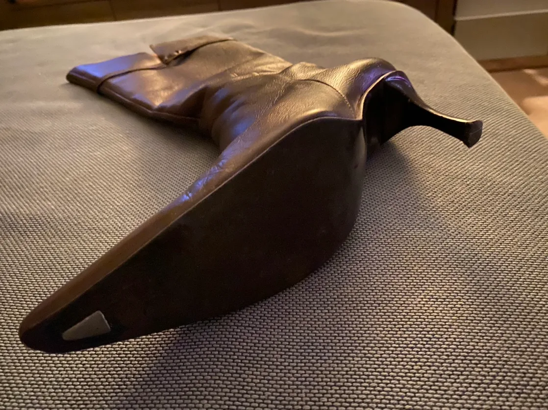 Brown Leather Boots 3” heel - Sz 7 image indicator(3)