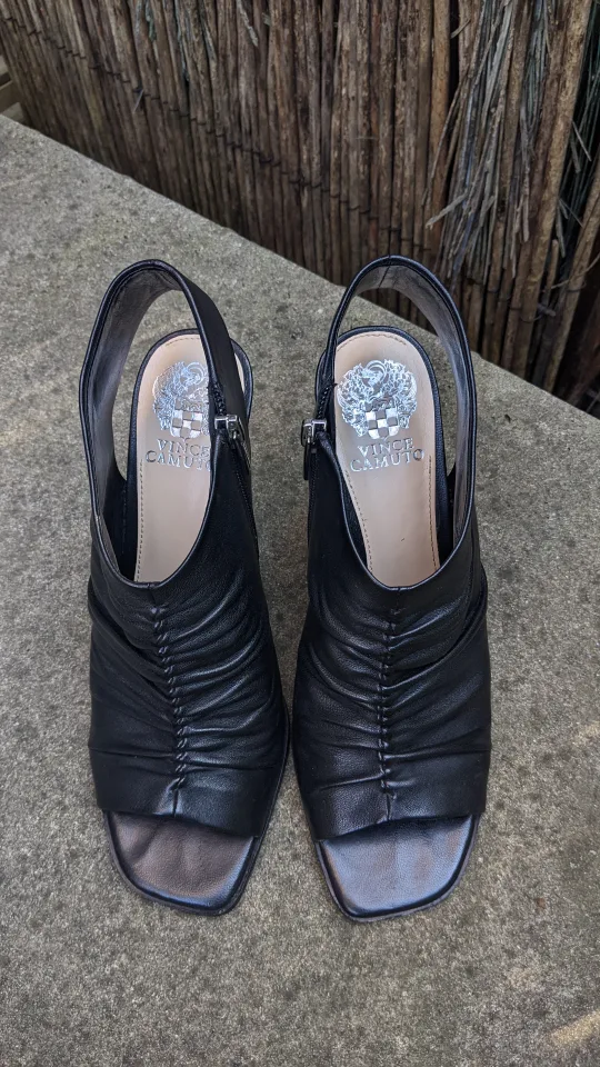 Vince Camuto size 9.5 - Peep Toe Heels - Black Leather image indicator(5)