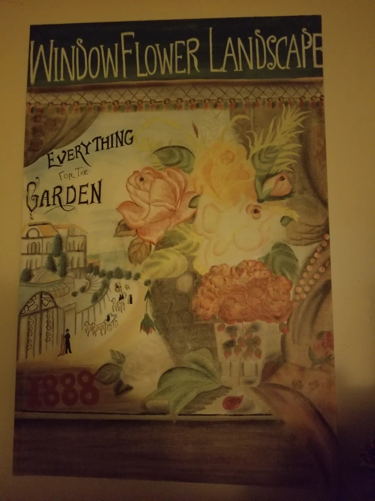Window Flower Landscape Painting