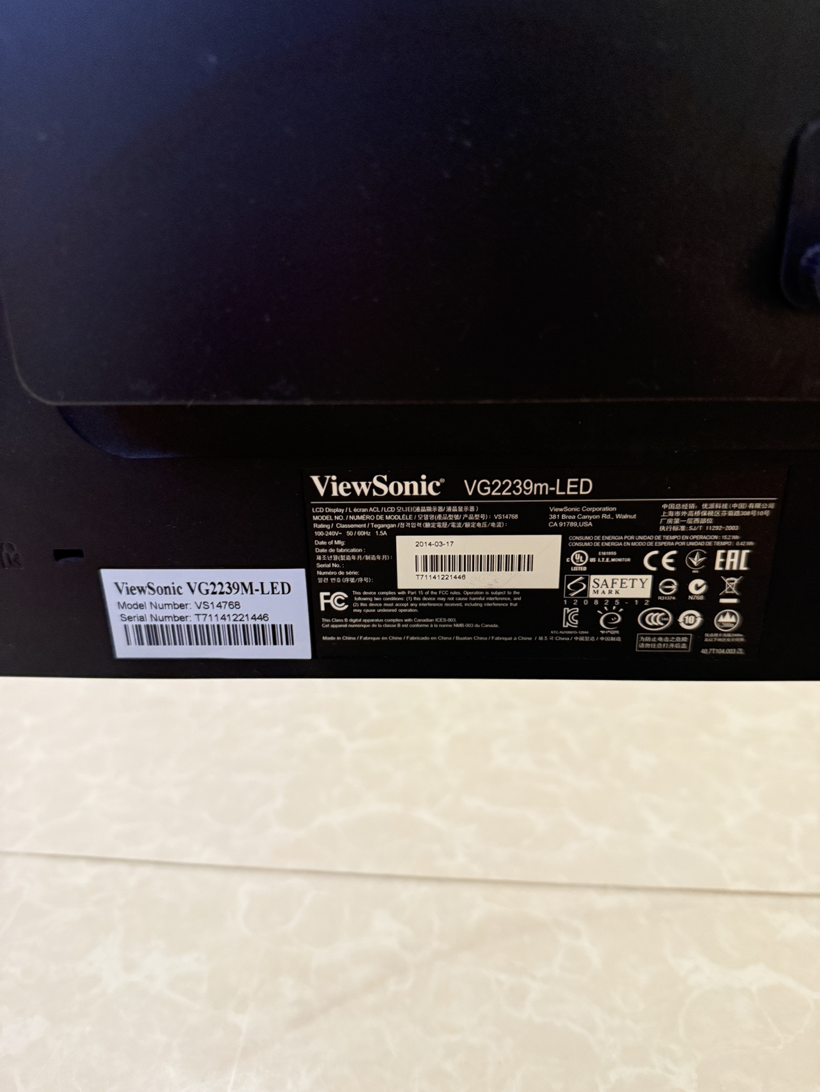 ViewSonic 22” Montitor (x2). Dual setup - photo 3