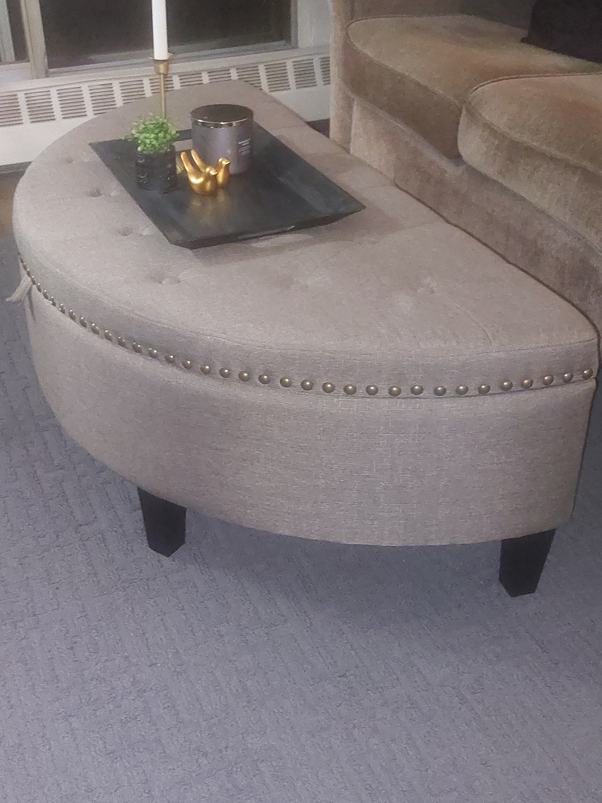 Half-moon Storage Ottoman