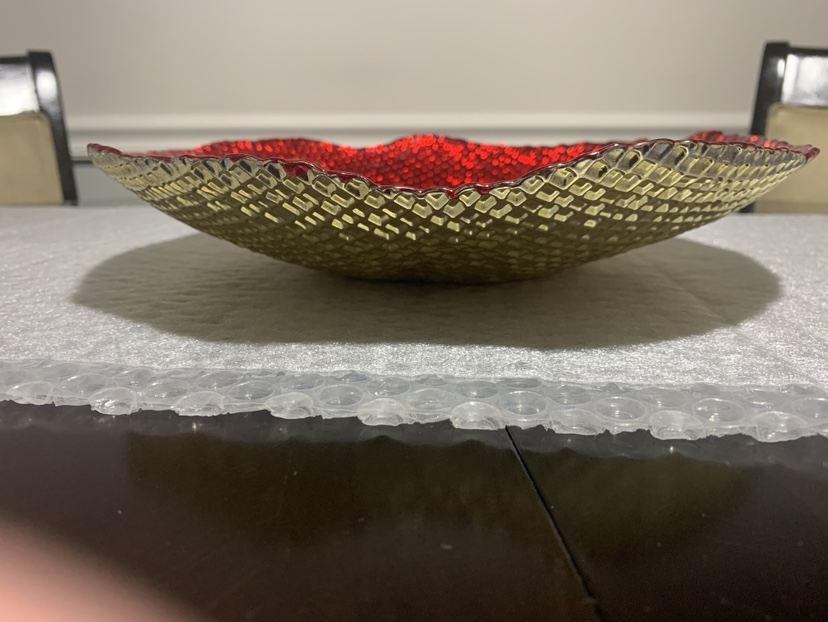 Red and Gold Glass Bowl - photo 3