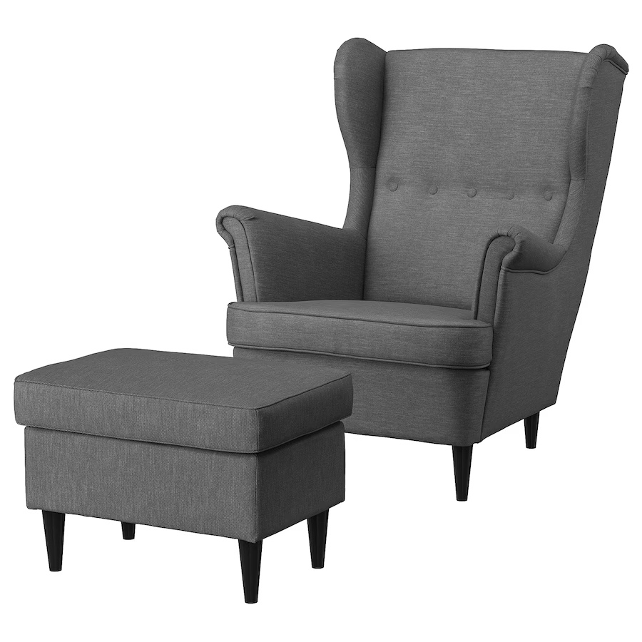 Ikea Brand New Arm Chair and Footstool - Nordvalla dark grey - photo 3