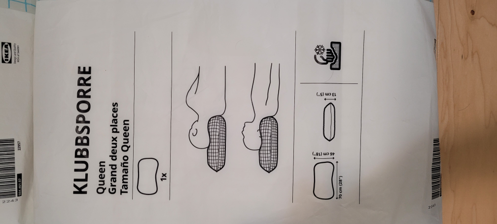 IKEA KLUBBSPORRE Queen Pillow, 2 Pack - photo 2