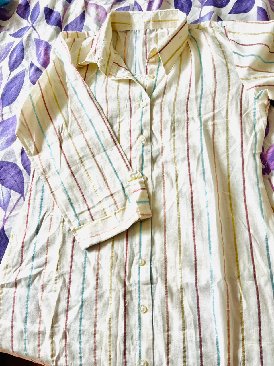 Striped Long Sleeve Button Up Shirt image indicator(2)