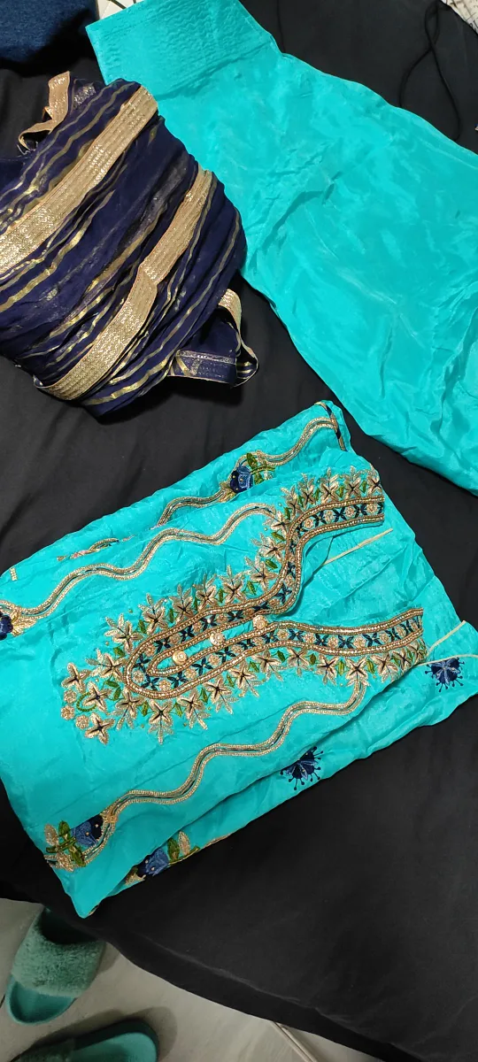 Embroidered Suit with Dupatta thumbnail