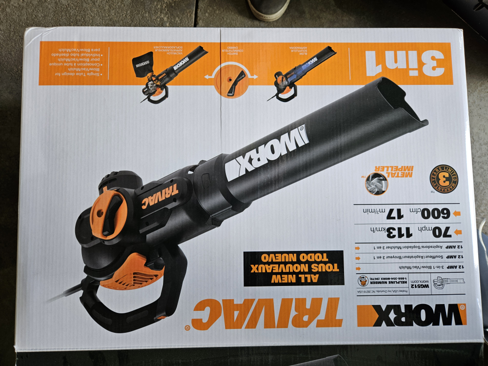 Worx WG512 Trivac 3-in-1 Blower