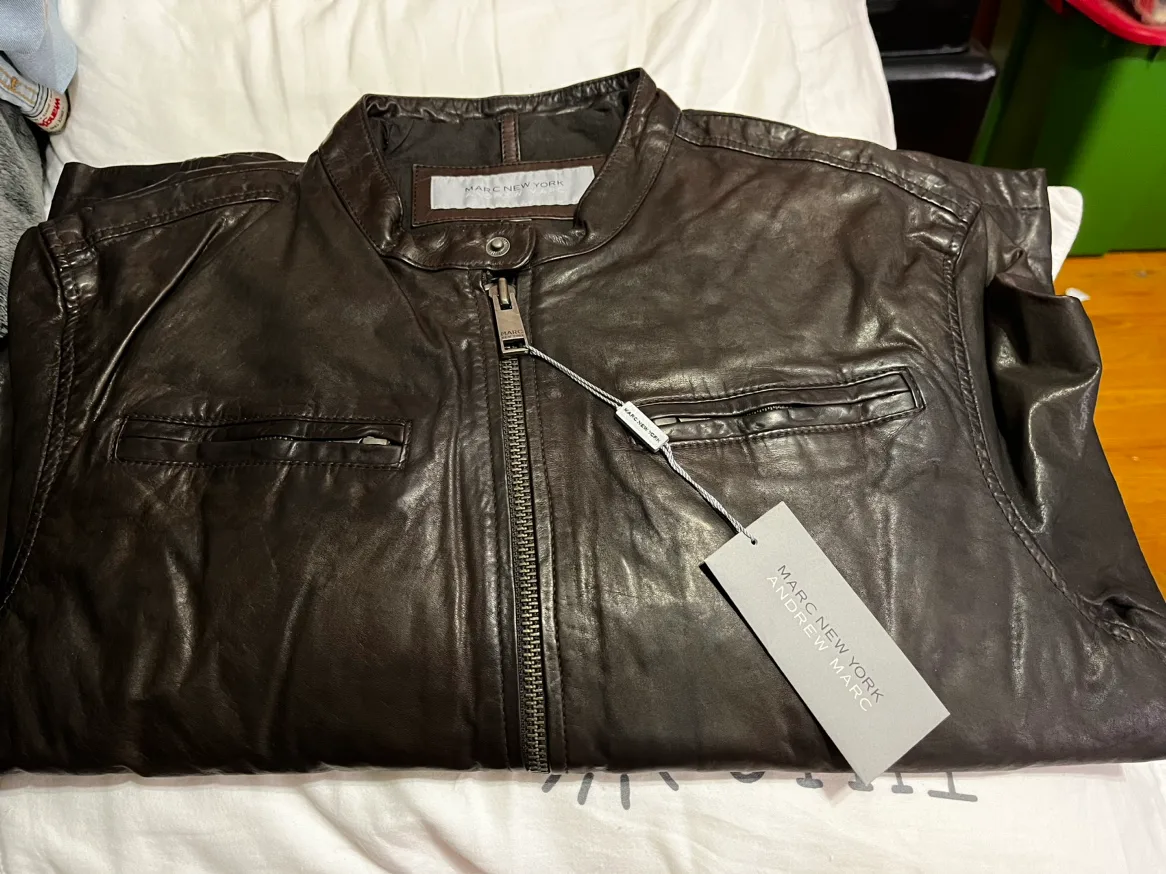 Marc New York Andrew Marc Leather Jacket Size 2XL image indicator(3)