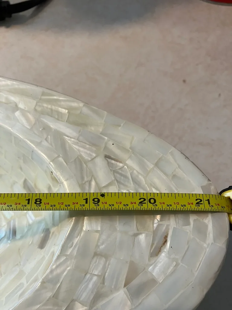 Large White Mother of Pearl Serving Dish image indicator(4)