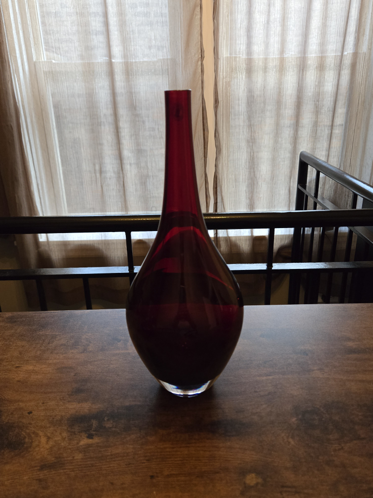 Retired IKEA vases - Set of 3 Ruby Red Salong Art Glass Vases - photo 4