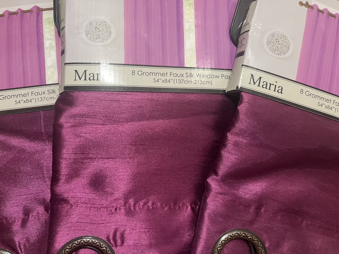 Purple Faux Silk Grommet Curtains. 54”x84”. - photo 2