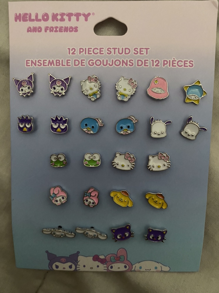 Sanrio Hello Kitty and Friends 12 Piece Stud Set