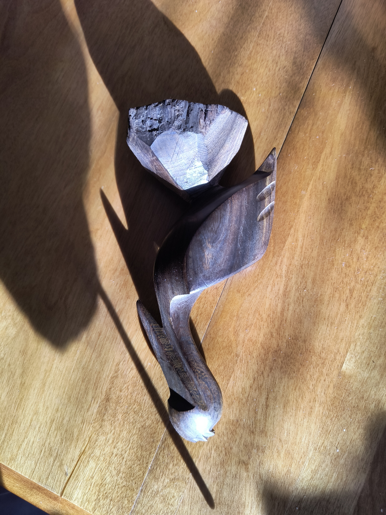 Wooden Bird Statue ironwood - photo 3