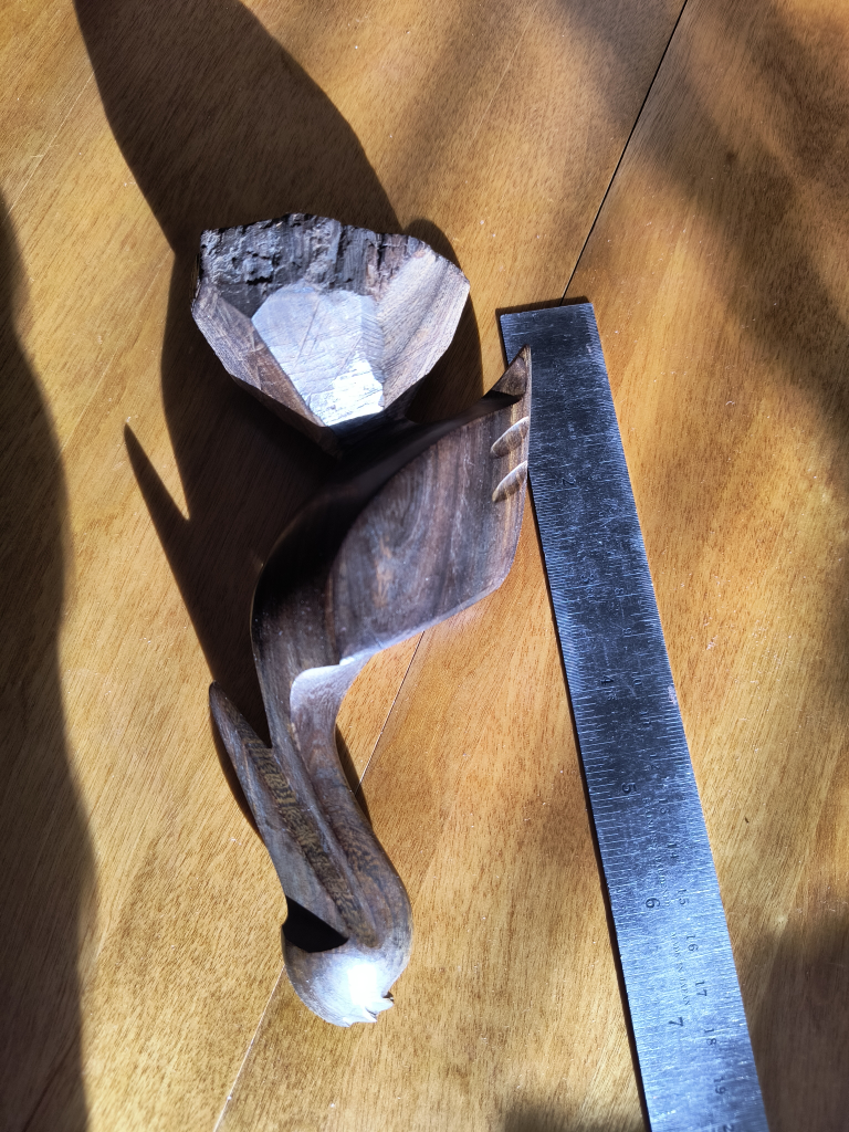 Wooden Bird Statue ironwood - photo 4