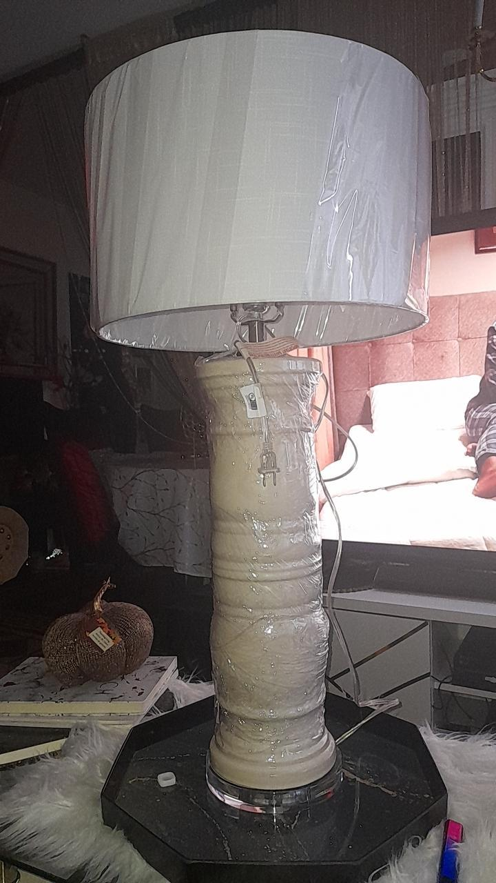 Table Lamp with White Shade