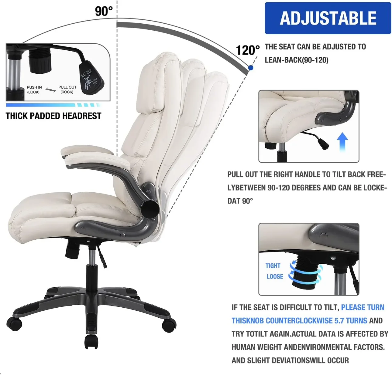 Executive Faux Leather Chair with thick cushion ▫️BRAND NEW▫️ image indicator(5)