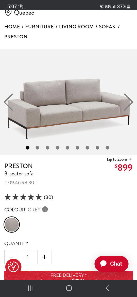 Preston 3-seater sofa