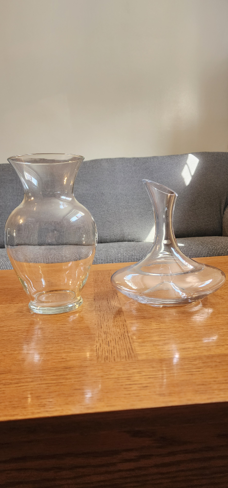 Glass Vase and Decanter