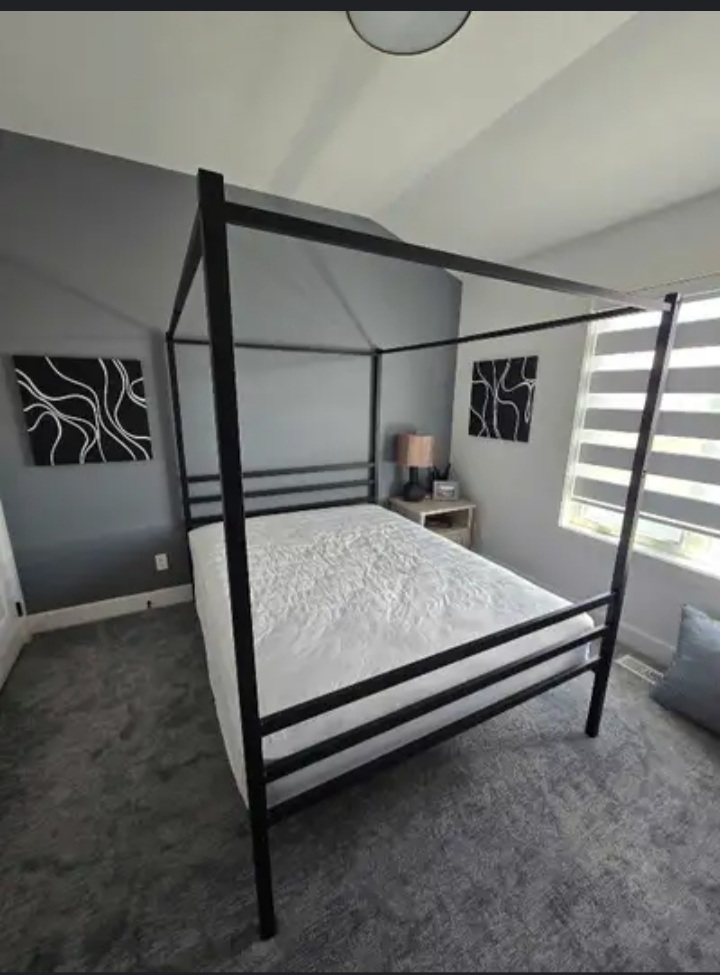Black Metal Canopy Bed Frame