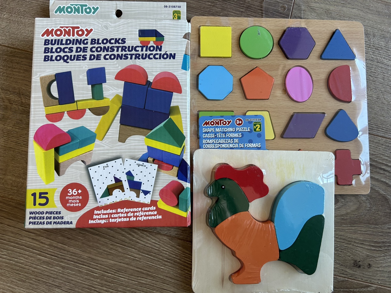 Montoys Building Blocks and Shape Matching Puzzle