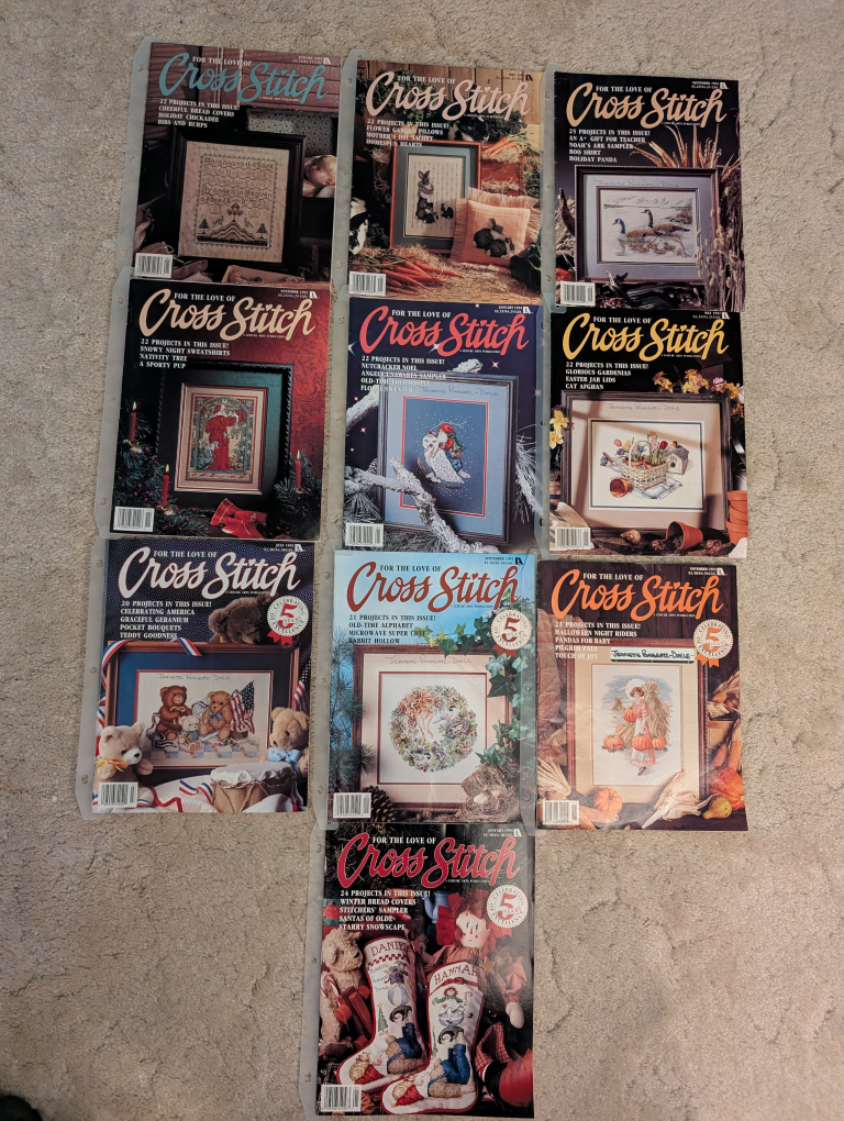 Set 22 -  25  Vintage For the Love of Cross Stitch Magazines