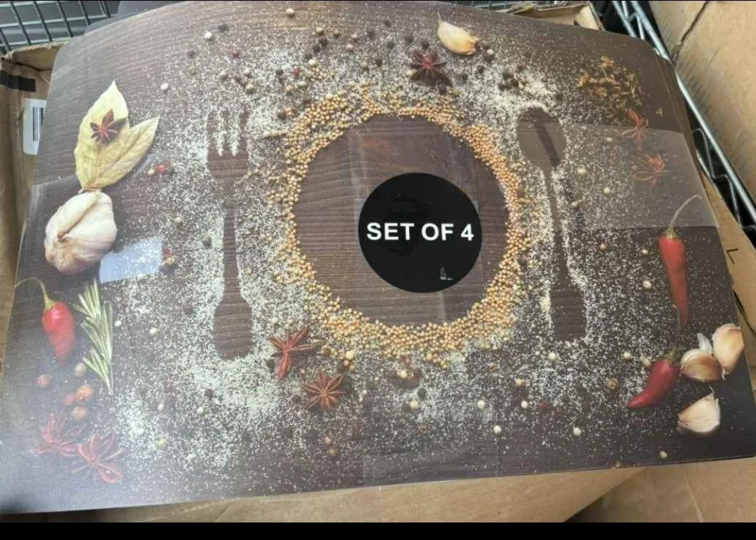 NEW-Spoon and Fork Printed Foam PlaceMats-Set of 4 image indicator(2)